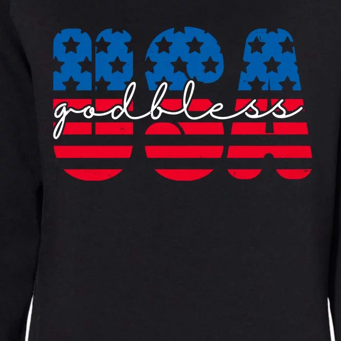 USA God Bless Patriot Celebration Womens California Wash Sweatshirt