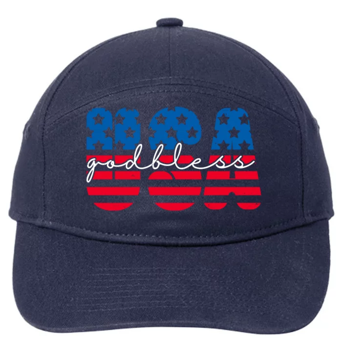 USA God Bless Patriot Celebration 7-Panel Snapback Hat