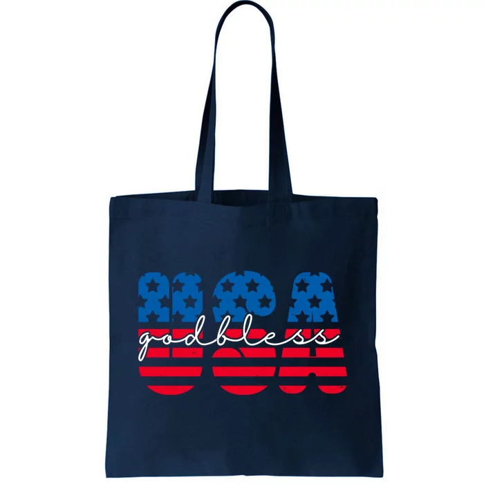 USA God Bless Patriot Celebration Tote Bag