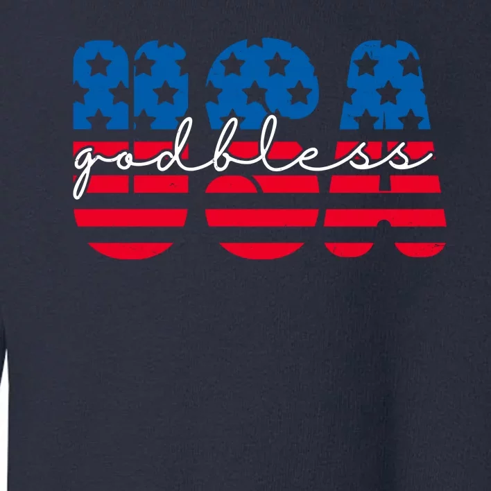 USA God Bless Patriot Celebration Toddler Sweatshirt