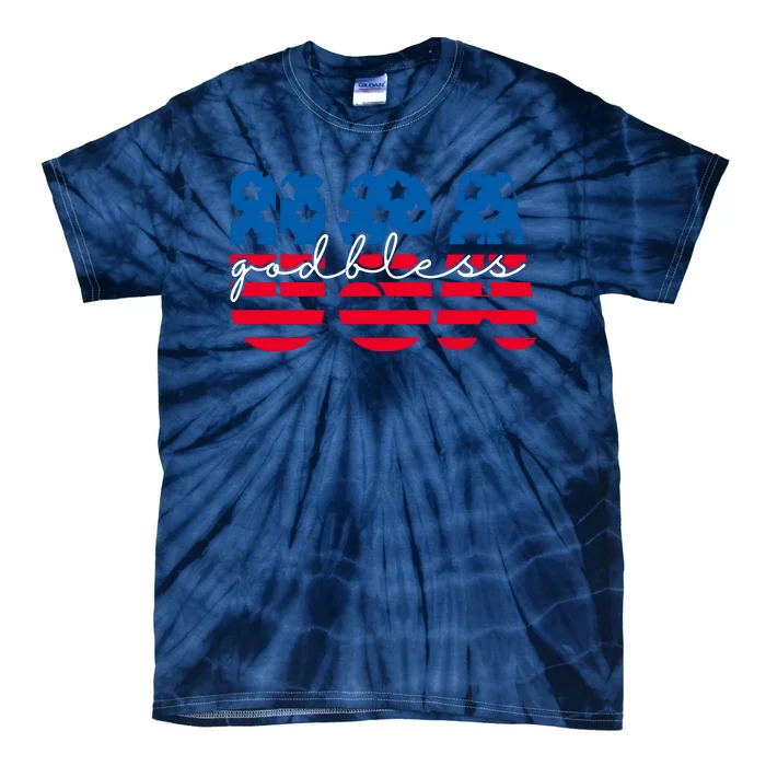 USA God Bless Patriot Celebration Tie-Dye T-Shirt