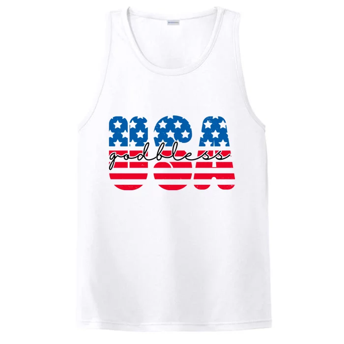 USA God Bless Patriot Celebration Performance Tank