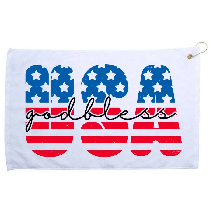 USA God Bless Patriot Celebration Grommeted Golf Towel