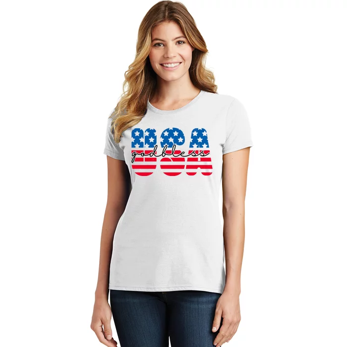 USA God Bless Patriot Celebration Women's T-Shirt