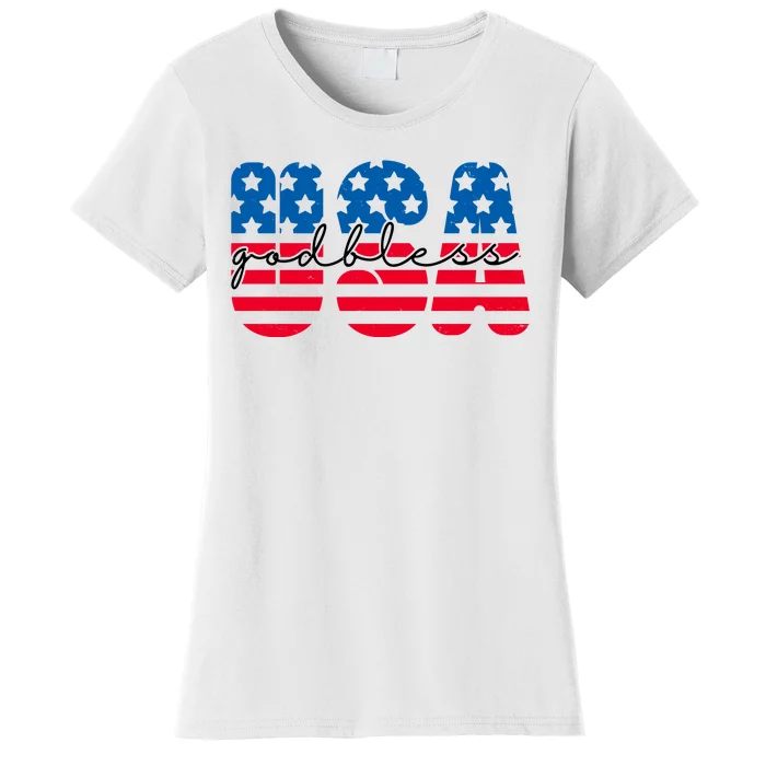 USA God Bless Patriot Celebration Women's T-Shirt