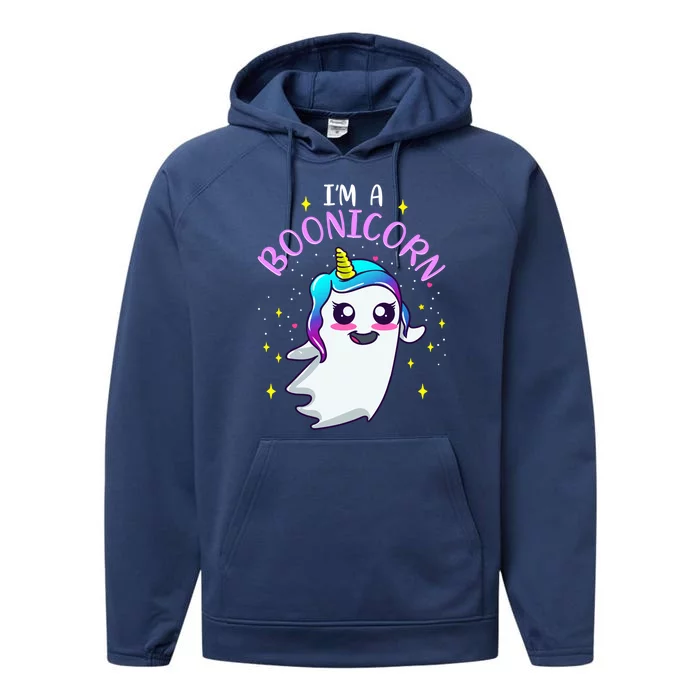 Unicorn Ghost Boonicorn Halloween Funny Cool Gift Performance Fleece Hoodie