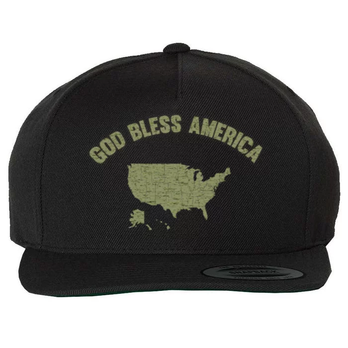 Usa God Bless America All 50 States Gift Wool Snapback Cap