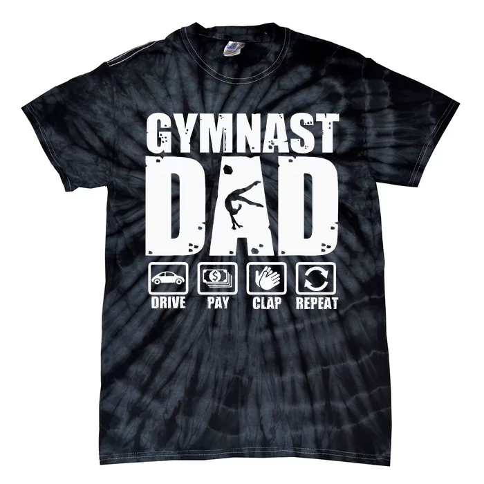 Unny Gymnast Dad Proud Gymnastics Father Humor Fathers Day Tie-Dye T-Shirt