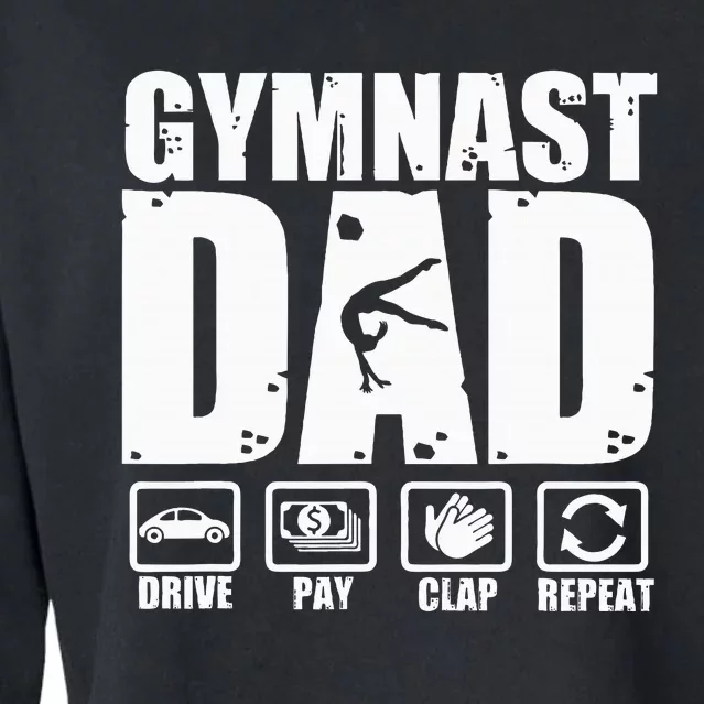 Unny Gymnast Dad Proud Gymnastics Father Humor Fathers Day Cropped Pullover Crew