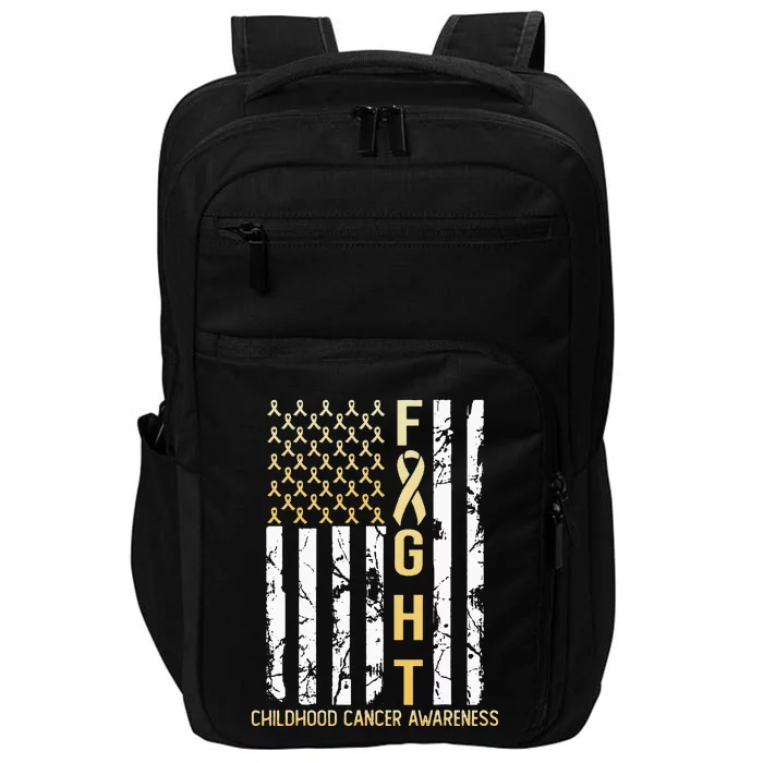 USA Gold Flag Childhood Cancer Awareness Month September Impact Tech Backpack