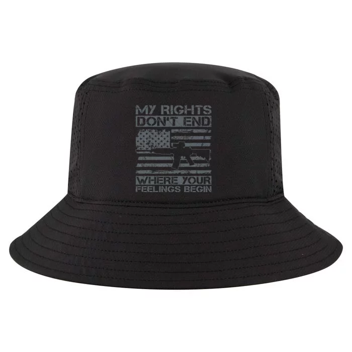 Usa Gun Flag My Rights DonT End Where Your Feelings Begin Cool Comfort Performance Bucket Hat