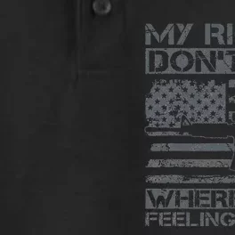 Usa Gun Flag My Rights DonT End Where Your Feelings Begin Dry Zone Grid Performance Polo