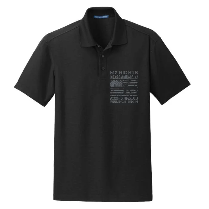 Usa Gun Flag My Rights DonT End Where Your Feelings Begin Dry Zone Grid Performance Polo