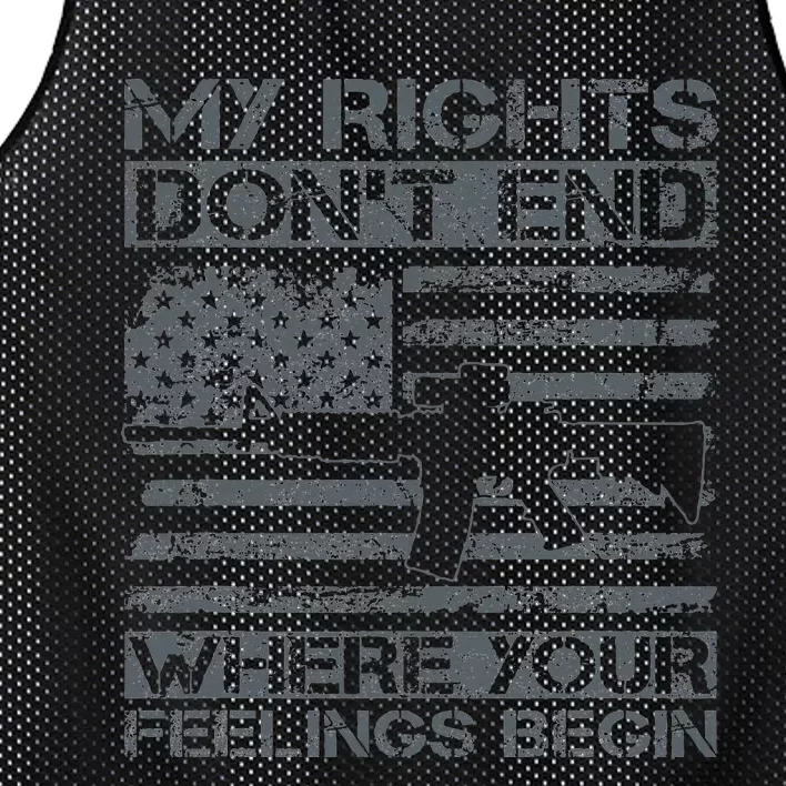 Usa Gun Flag My Rights DonT End Where Your Feelings Begin Mesh Reversible Basketball Jersey Tank