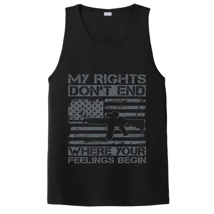 Usa Gun Flag My Rights DonT End Where Your Feelings Begin Performance Tank