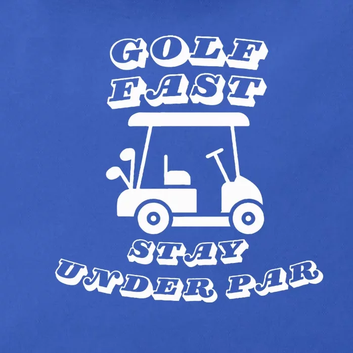 Unisex Golf Fast Stay Under Par Golf Cart Golf Tee Zip Tote Bag