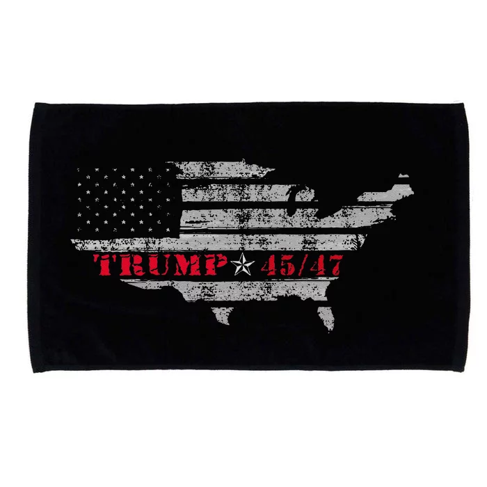 Us Grunge Flag Trump 4547 Red Wave Trump Wins Microfiber Hand Towel