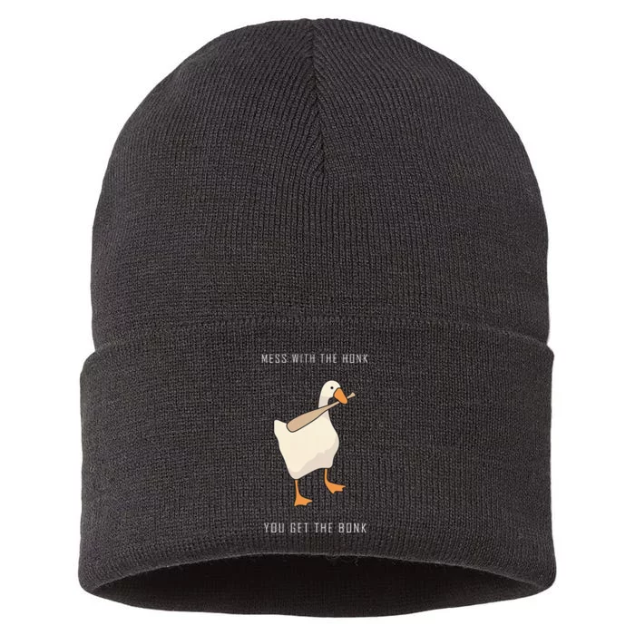 Untitled Goose Game Funny Family Gaming Sustainable Knit Beanie