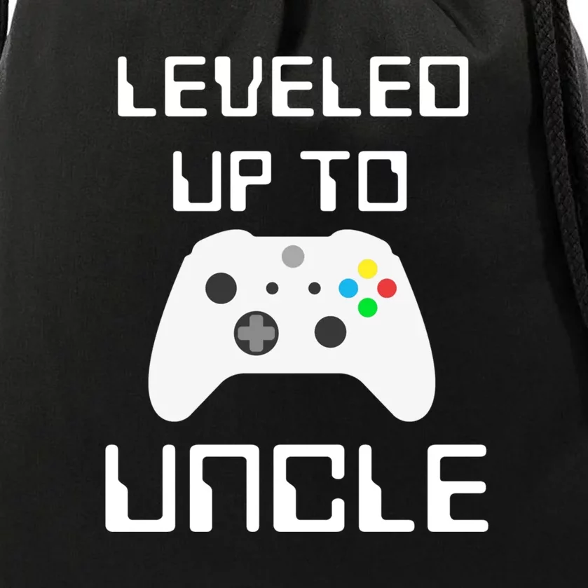 Uncle Gamer Gifts Leveled Up To Uncle Pregnancy Announcement Drawstring Bag