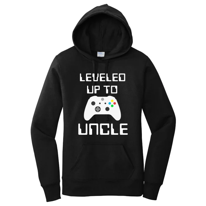 Uncle Gamer Gifts Leveled Up To Uncle Pregnancy Announcement Women's Pullover Hoodie