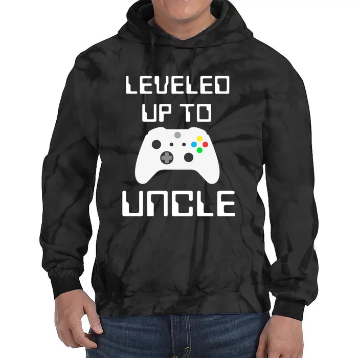 Uncle Gamer Gifts Leveled Up To Uncle Pregnancy Announcement Tie Dye Hoodie