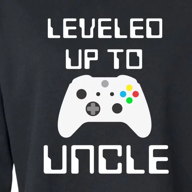 Uncle Gamer Gifts Leveled Up To Uncle Pregnancy Announcement Cropped Pullover Crew