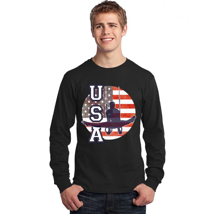 USA Gymnast  Gymnastics Team Athlete American Flag Tall Long Sleeve T-Shirt