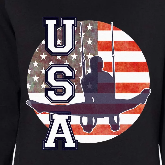 USA Gymnast  Gymnastics Team Athlete American Flag Womens California Wash Sweatshirt