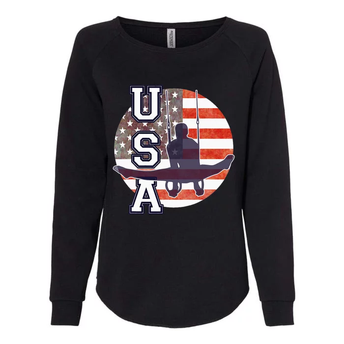 USA Gymnast  Gymnastics Team Athlete American Flag Womens California Wash Sweatshirt