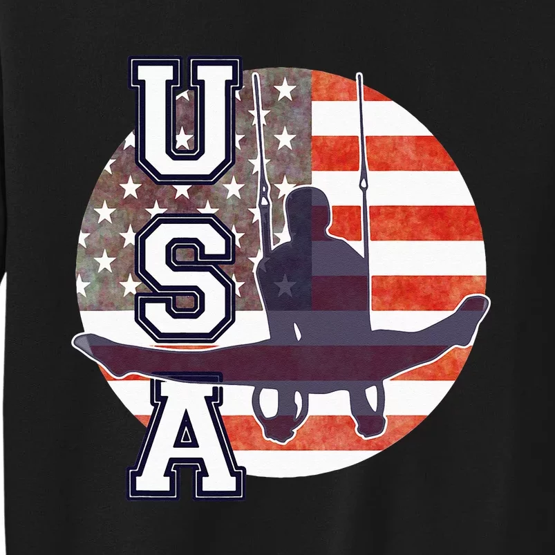 USA Gymnast  Gymnastics Team Athlete American Flag Tall Sweatshirt