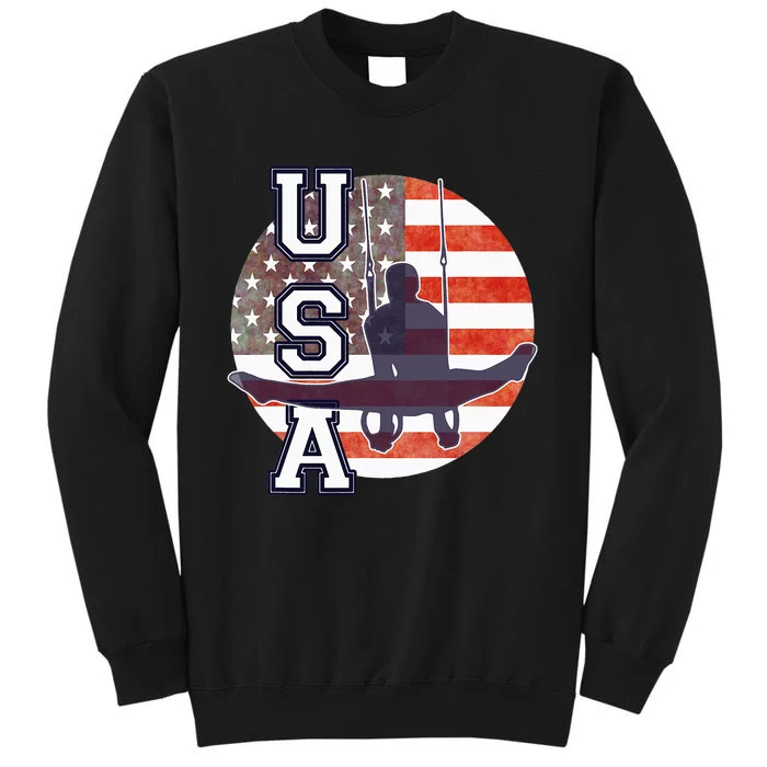 USA Gymnast  Gymnastics Team Athlete American Flag Tall Sweatshirt