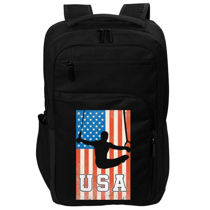 Usa Gymnast Gymnastics Team Athlete American Flag Impact Tech Backpack