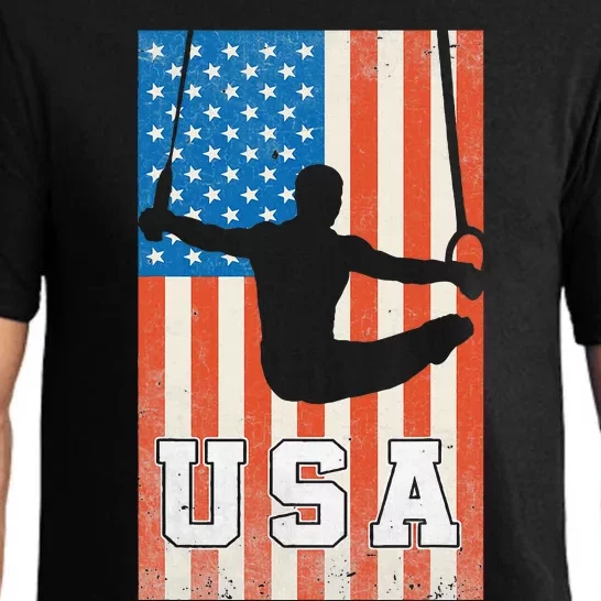 Usa Gymnast Gymnastics Team Athlete American Flag Pajama Set