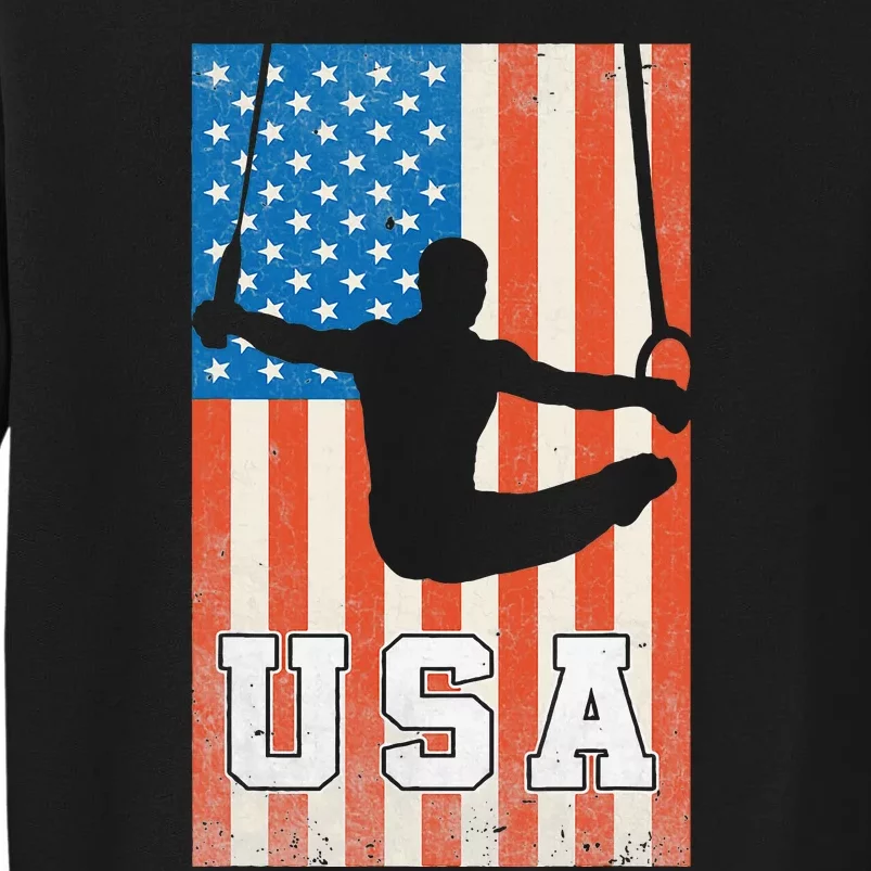 Usa Gymnast Gymnastics Team Athlete American Flag Tall Sweatshirt