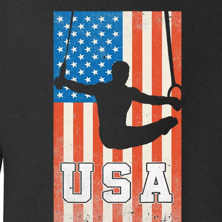 Usa Gymnast Gymnastics Team Athlete American Flag Toddler Sweatshirt