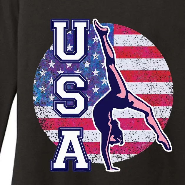 Usa Gymnast Gymnastics Team Athlete American Flag Womens CVC Long Sleeve Shirt