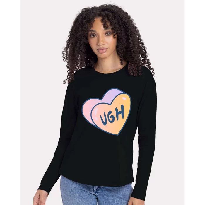 Ugh Heart Womens Cotton Relaxed Long Sleeve T-Shirt