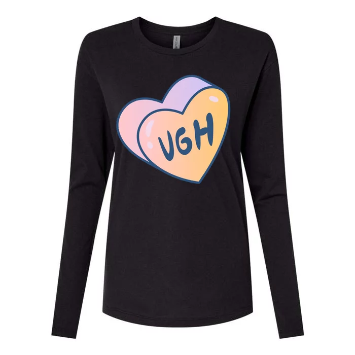 Ugh Heart Womens Cotton Relaxed Long Sleeve T-Shirt