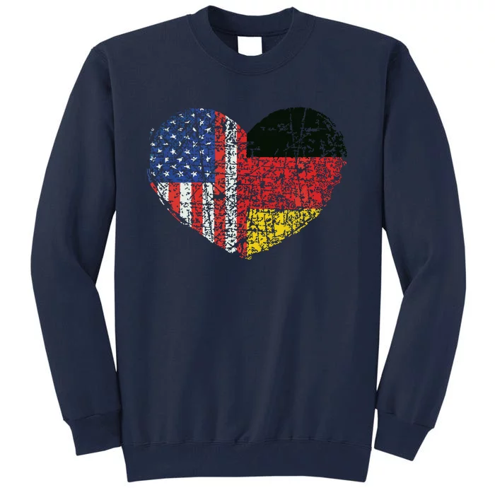 USA Germany Heart Dual Citizenship Tall Sweatshirt