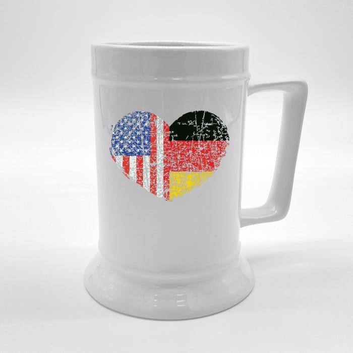 USA Germany Heart Dual Citizenship Front & Back Beer Stein