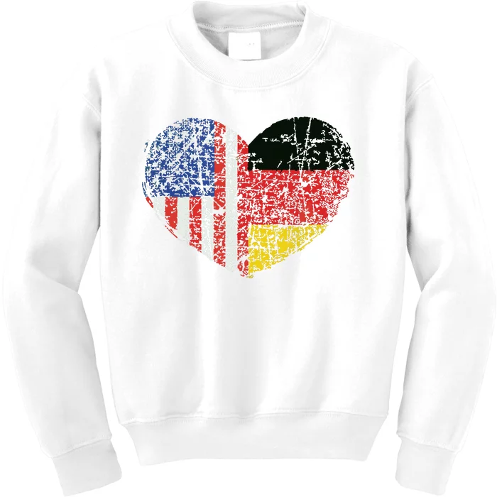 USA Germany Heart Dual Citizenship Kids Sweatshirt