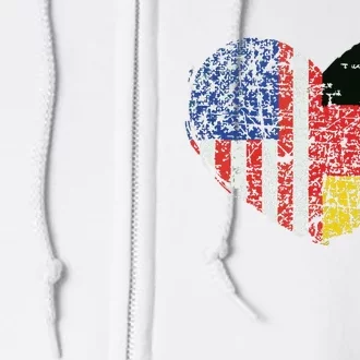 USA Germany Heart Dual Citizenship Full Zip Hoodie