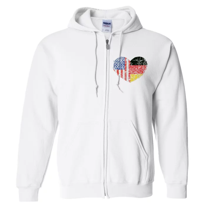 USA Germany Heart Dual Citizenship Full Zip Hoodie