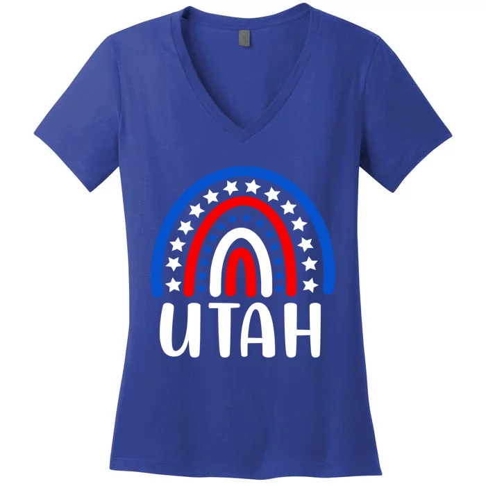 Utah Gift I Love Utah Usa Funny Gift Women's V-Neck T-Shirt