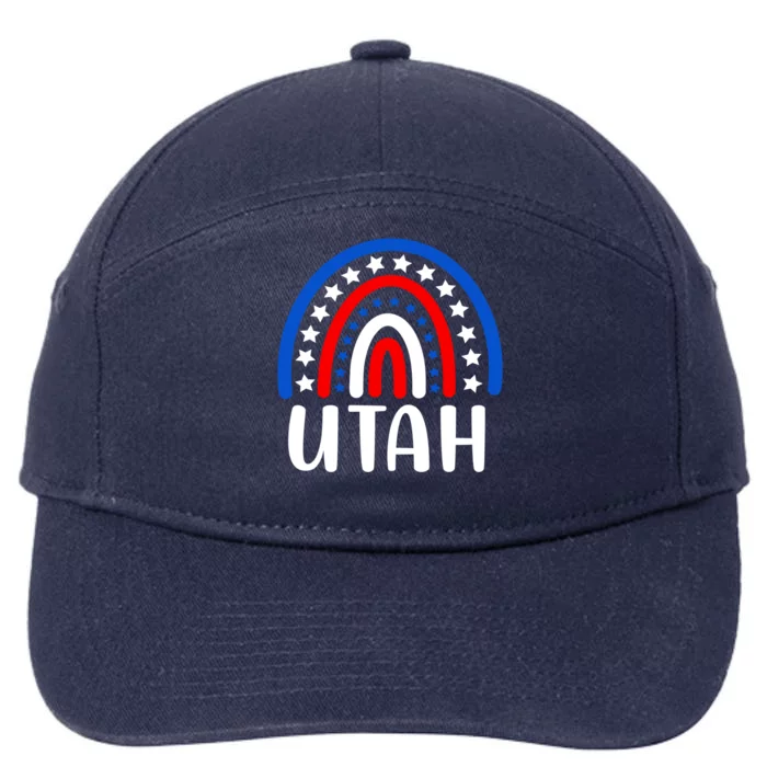 Utah Gift I Love Utah Usa Gift 7-Panel Snapback Hat