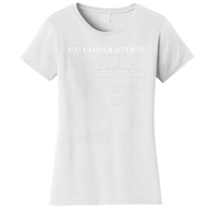 USAF Globemaster III C17 Blueprint transport Women's T-Shirt