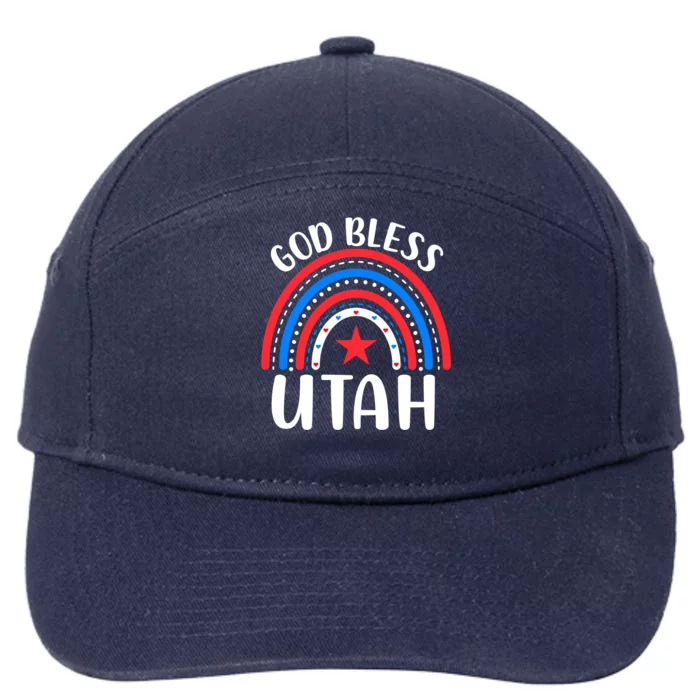 Utah Gift I Love Utah Usa Meaningful Gift 7-Panel Snapback Hat