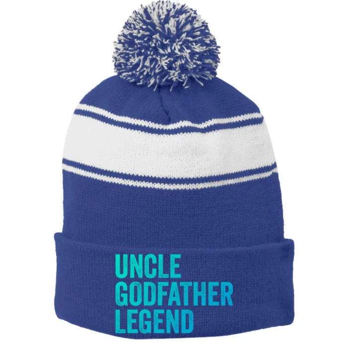 Uncle Godfather Legend Funny Gift Favorite Best Uncle Gift Stripe Pom Pom Beanie