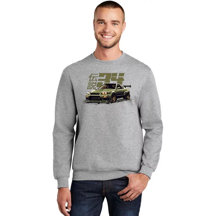 Urban Green Legendary Skyline R34 Jdm Tall Sweatshirt