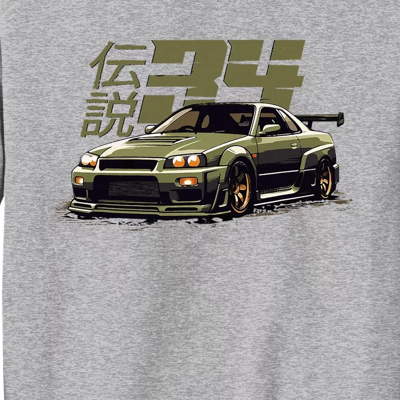 Urban Green Legendary Skyline R34 Jdm Tall Sweatshirt